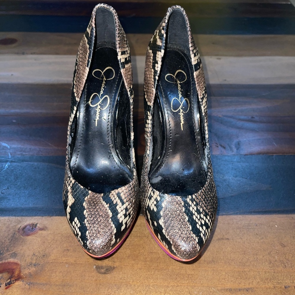 Jessica Simpson Snakeskin Pattern Heels